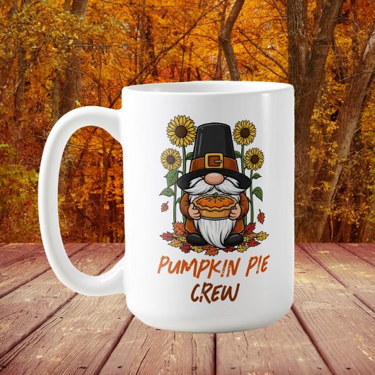 Gnome Pilgrim Pumpkin Pie Crew Thanksgiving Koffiemok
