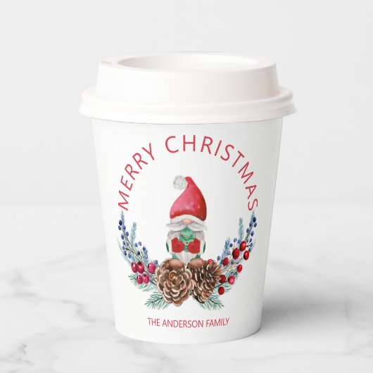 Gnome Pine Cones Papieren Bekers (Achterkant)