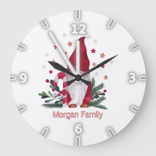 Gnome Pine Tree Branches: Kerstmis Grote Klok (Voorkant)