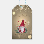 Gnome Pine Tree, Branches Stars Confetti Cadeaulabel (Voorkant)