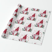 Gnome Pine Tree Branches Stars Merry Kerstmis Cadeaupapier (Uitgerold)