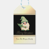 Gnome Pine Tree, Gold Black - op maat gemaakt Cadeaulabel (Voorkant)