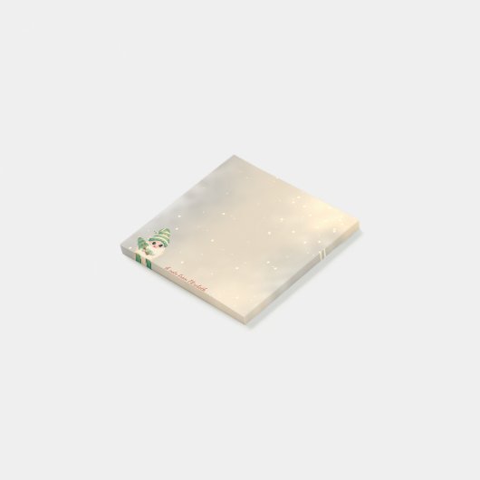 Gnome Pine Tree Gold-feestdag Post-it® Notes (Schuin)