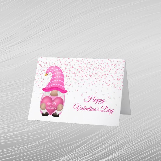 Gnome Pink Heart Valentijn Feestdagen Kaart