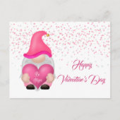 Gnome Pink Heart Valentijn Feestdagenkaart (Voorkant)