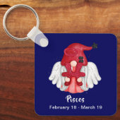 Gnome Pisces Astrologie Teken Engel Sleutelhanger (Voorkant)