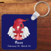 Gnome Pisces Astrologie Teken Engel Sleutelhanger (Achterkant)