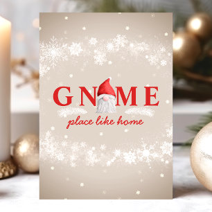 Gnome Place Like Home Kerstmis Feestdagen Kaart