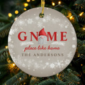 Gnome Place Like Home Kerstmis Keramisch Ornament