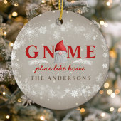 Gnome Place Like Home Kerstmis Keramisch Ornament