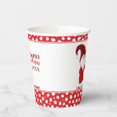 Gnome Polka Dots Personalized Red Merry Kerstmis Papieren Bekers (Links)