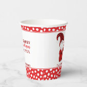 Gnome Polka Dots Personalized Red Merry Kerstmis Papieren Bekers (Rechts)