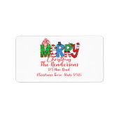 Gnome, prettige kerst, etiket (Voorkant)