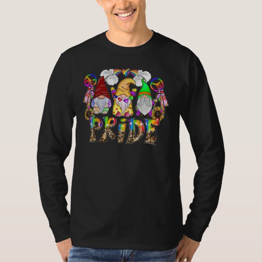Gnome Pride Leopard LGBT Flag Gay Pride Month Tran T-shirt (Voorkant)
