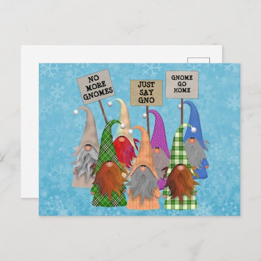 Gnome Protest Holiday Briefkaart (Voorkant / Achterkant)