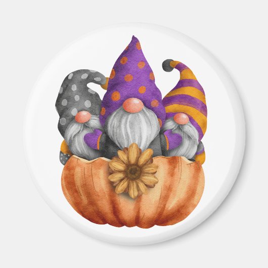 Gnome Pumpkin Trio Magnet (Voorkant)