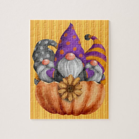Gnome Pumpkin Trio Puzzle Legpuzzel (Verticaal)