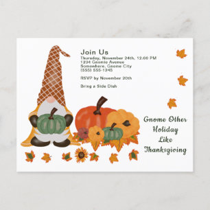 Gnome Pumpkins laat Thanksgiving Dag Briefkaart