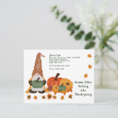 Gnome Pumpkins laat Thanksgiving Dag Briefkaart (Staand voorkant)