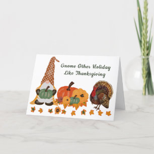 Gnome Pumpkins laat Thanksgiving Dag Feestdagen Kaart