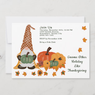 Gnome Pumpkins laat Thanksgiving Day Uitnodiging