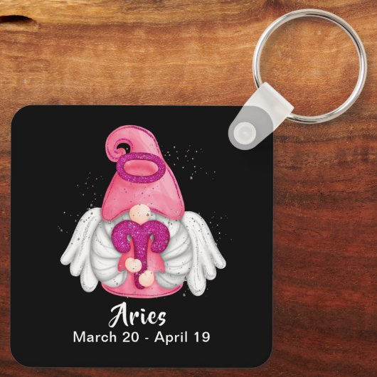 Gnome Ram Astrologie Sterrenbeeld Engel Sleutelhan Sleutelhanger (Achterkant)