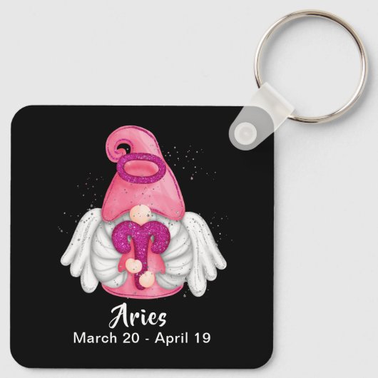 Gnome Ram Astrologie Sterrenbeeld Engel Sleutelhan Sleutelhanger (Achterkant)