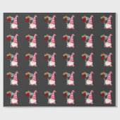 Gnome Red Black Leopard Balloon Valentijnsdag Cadeaupapier (Vlak)