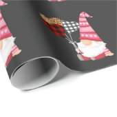 Gnome Red Black Leopard Balloon Valentijnsdag Cadeaupapier (Rol Hoek)