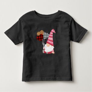 Gnome Red Black Leopard Balloon Valentijnsdag Kinder Shirts