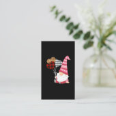 Gnome Red Black Leopard Balloon Valentijnsdag Visitekaartje (Staand voorkant)