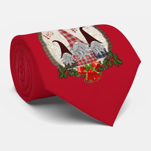 Gnome Red Green Holly-Mannen voor kerstmis Stropdas (Opgerold)