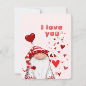 Gnome Red Hearts Schattige Liefde en Valentijn's D Feestdagenkaart (Voorkant)