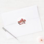 Gnome Red Truck Loads of Love Valentijns Ronde Sticker (Envelop)