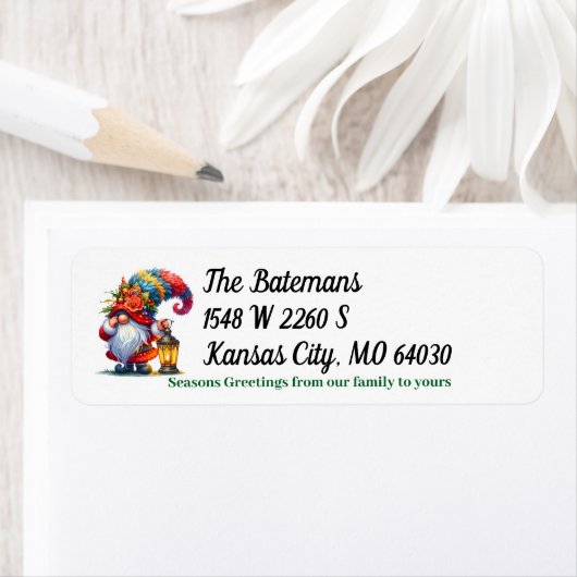 Gnome Return-adreslabel Etiket (Insitu)