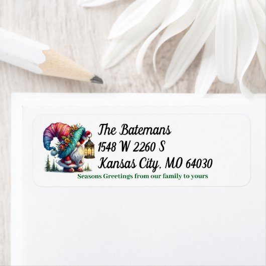 Gnome Return-adreslabel Etiket (Insitu)