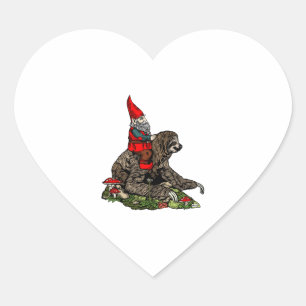 Gnome Riding a Sloth Hart Sticker