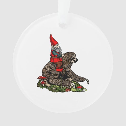 Gnome Riding a Sloth Ornament (voorkant)