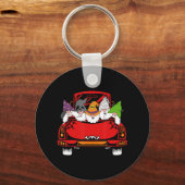 Gnome Riding Car Lazy Halloween Costume Ghost Witc Sleutelhanger (Voorkant)