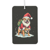Gnome Riding English Bulldog Christmas Xmas Boys G Luchtverfrisser (Voorkant)