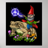 Gnome Riding Frog Poster (Voorkant)