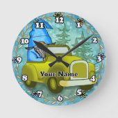 Gnome rijdende auto ronde klok (Voorkant)