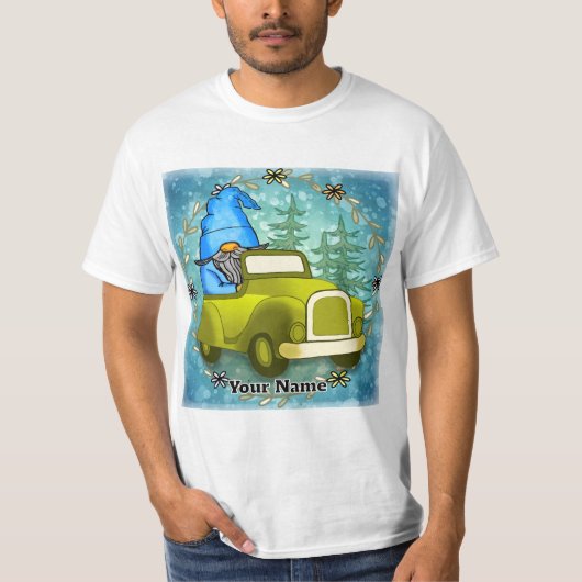 Gnome rijdende auto t-shirt (Voorkant)