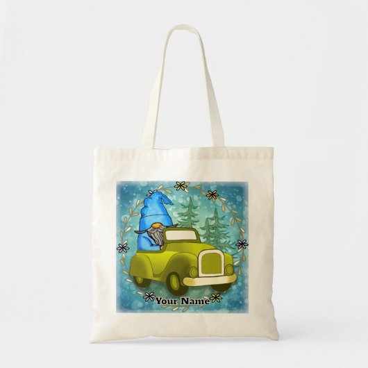 Gnome rijdende auto tote bag (Voorkant)