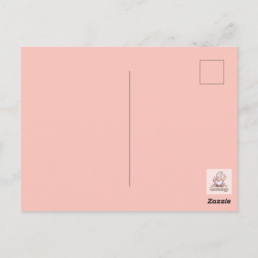 Gnome Romance: Valentijnsdag Gnome Paar Briefkaart (Achterkant)