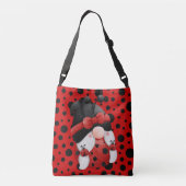 Gnome rood met zwarte stippen crossbody tas (Achterkant)