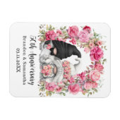 Gnome Roze Bloemboog 50ste bruiloft Jubileum Magneet (Horizontaal)