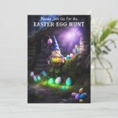 Gnome 's nachts Gelukkige Pasen Ei Hunt Kaart (Staand voorkant)