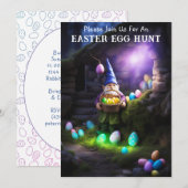 Gnome 's nachts Gelukkige Pasen Ei Hunt Kaart (Voorkant / Achterkant)