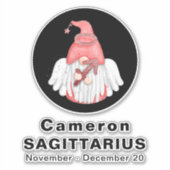 Gnome Sagittarius Astrology Sign Angel 8" Vinyl Sticker (Voorkant)